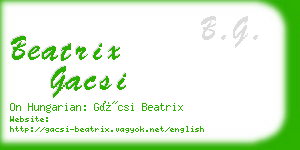 beatrix gacsi business card